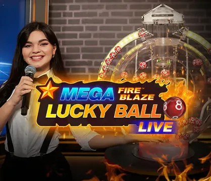 Mega Fire Blaze Lucky Ball slot visual from Playtech available on vegadream-login.de